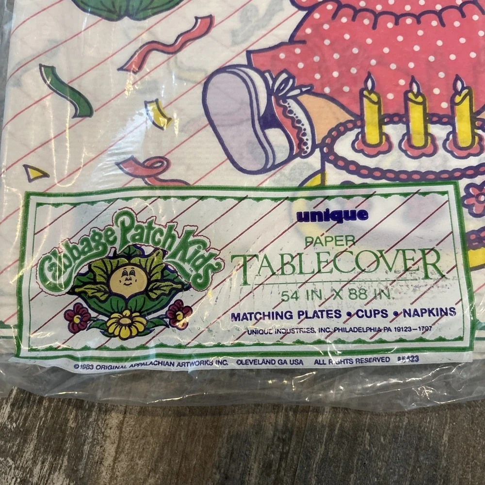 Vintage Cabbage Patch Kids Paper Table‎ Cover Tablecloth 54 X 88
